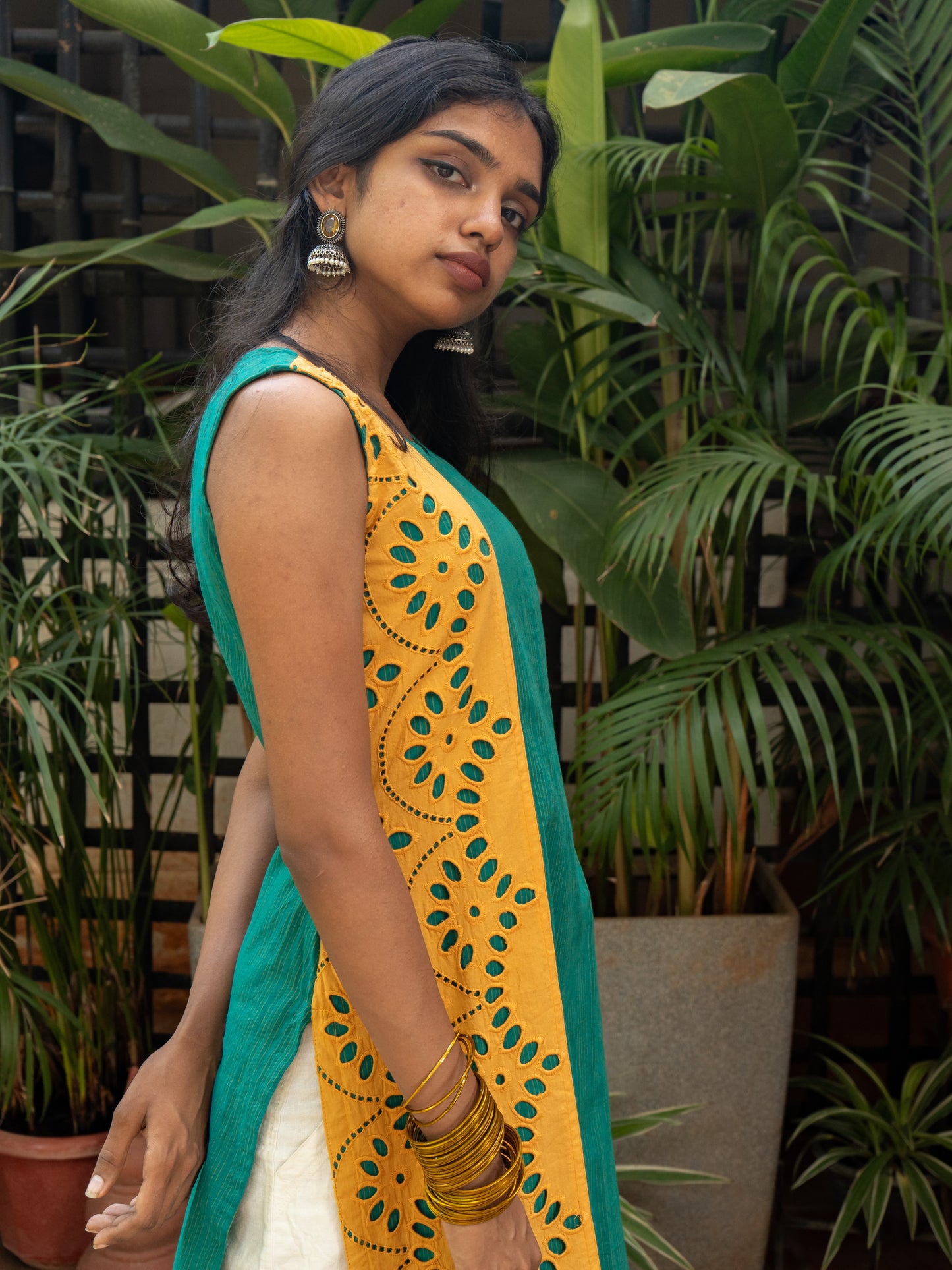 Artisan Green Cotton Kurti