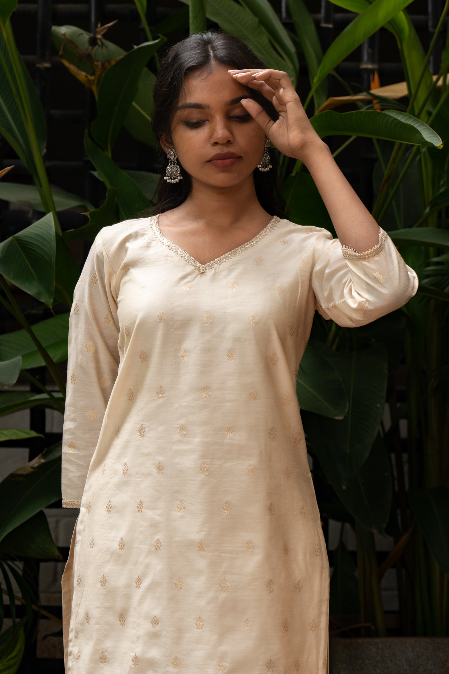 Cream & Printed Pink