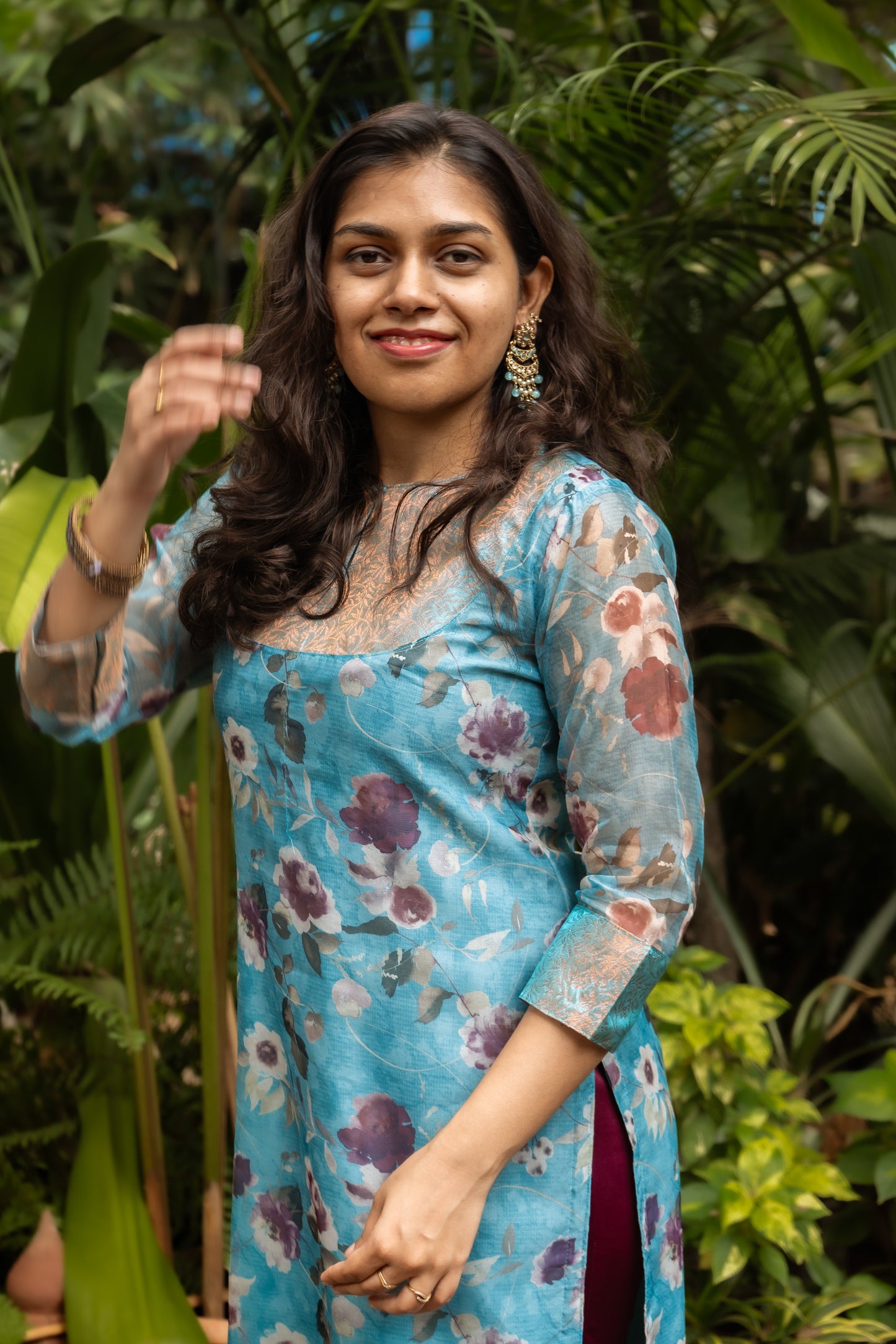 Blue Floral & Brocade