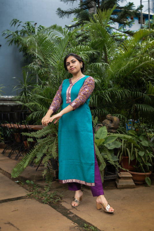 Blue Jute Cotton & Silk