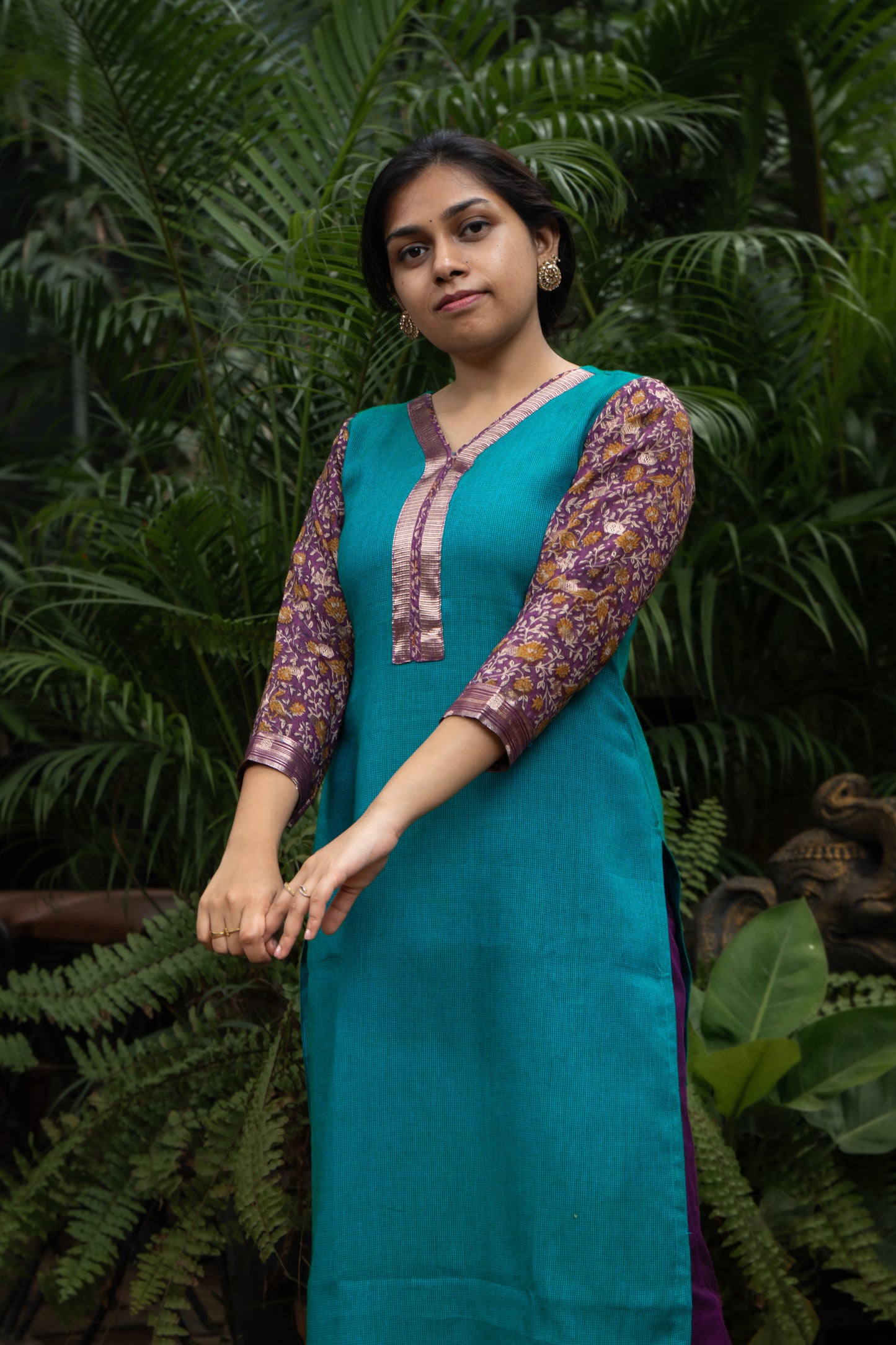 Blue Jute Cotton & Silk