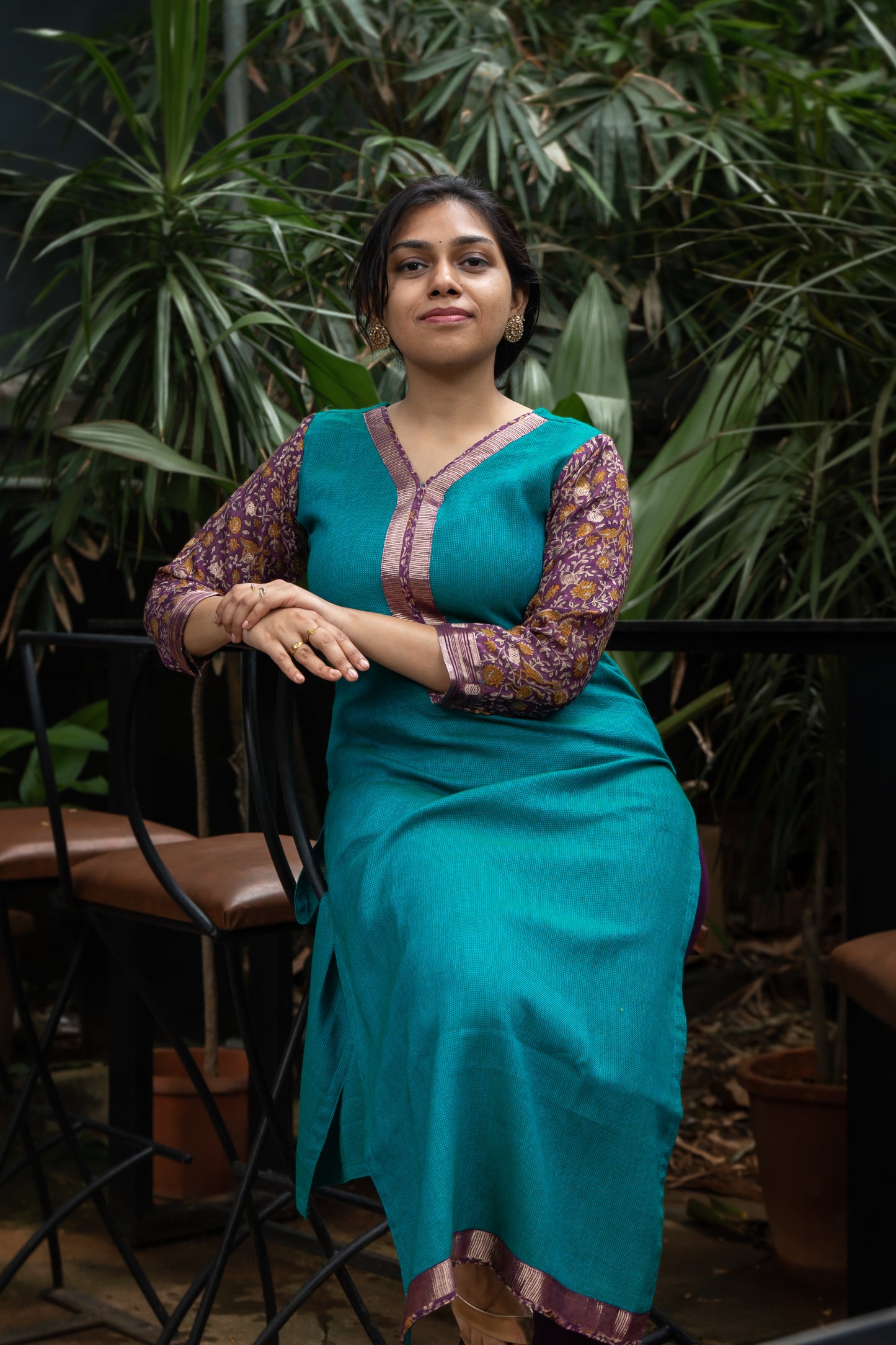Blue Jute Cotton & Silk