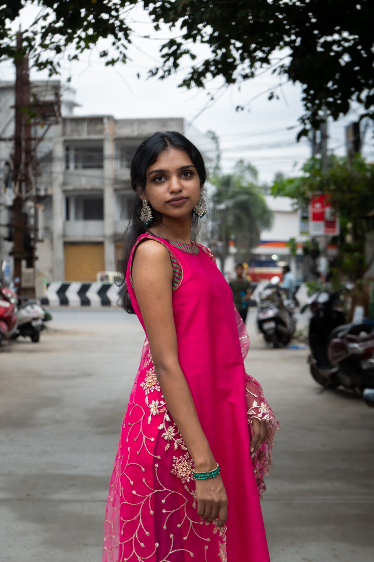 Rani Pink Silk Kurti