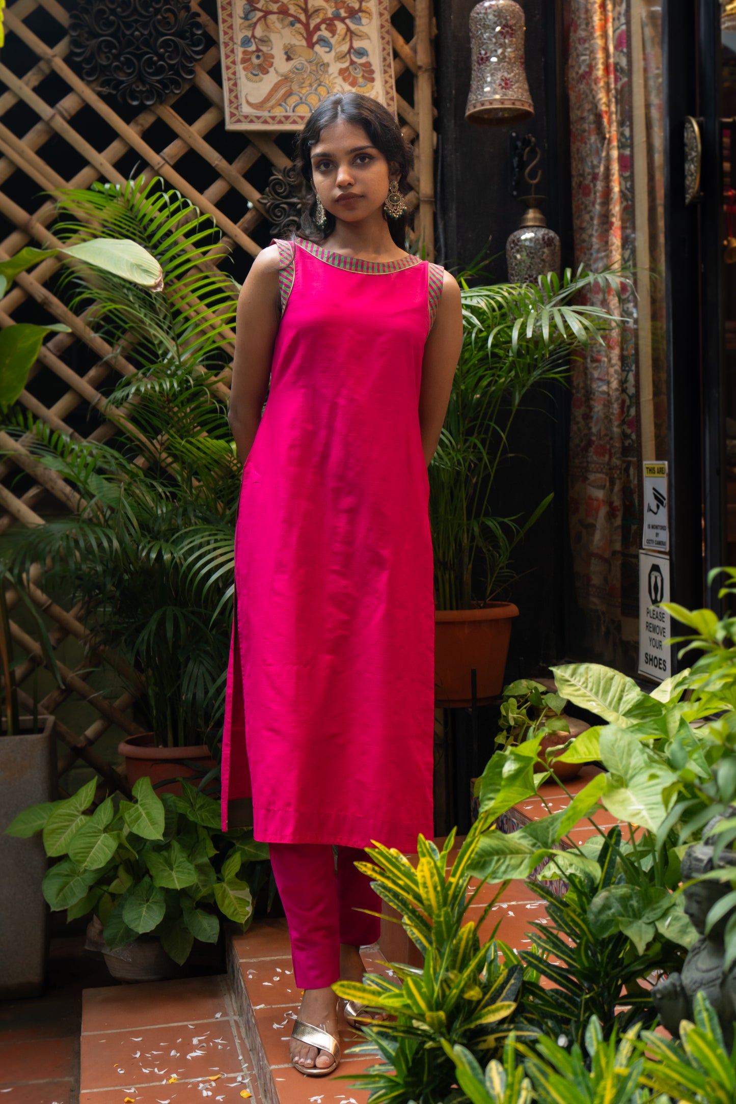 Rani Pink Silk Kurti