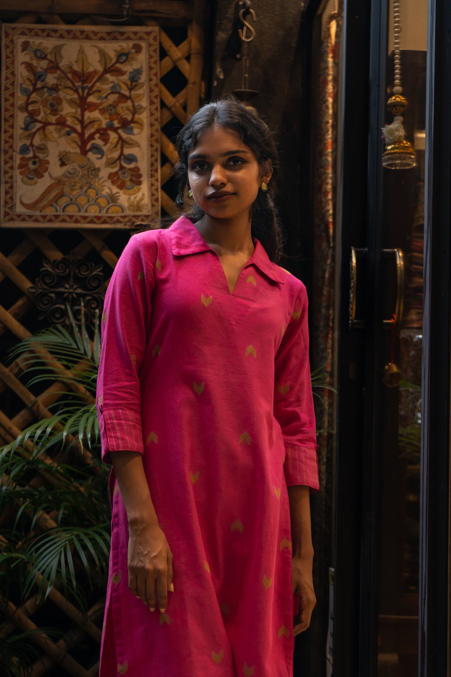 Pink Striped Handloom Set