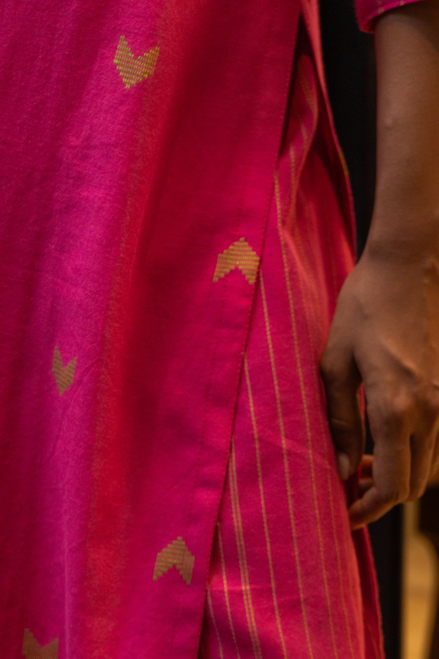 Pink Striped Handloom Set