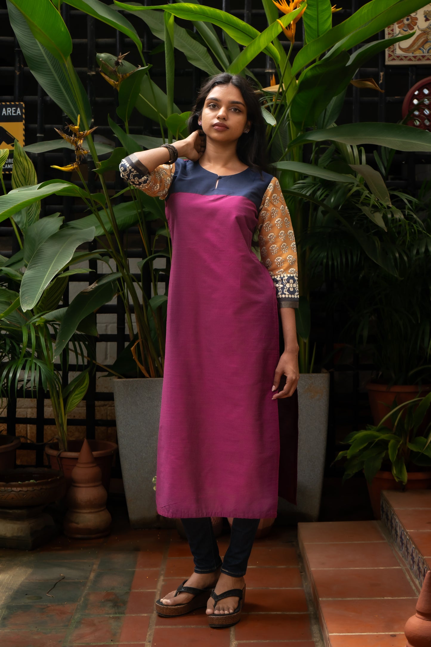 Magenta Kurti, Cotton Silk Kurti, Contrast Yoke Kurti, Printed Chandheri Sleeves, Ethnic Wear, Indian Fashion, Designer Kurti, Comfortable Kurti, Stylish Kurti, Casual Kurti, Special Occasion Kurti, Kurti with Leggings, Kurti with Jeans, Kurti Love, Style Inspiration, Indian Fashion, Women's Kurti, Kurti Online, Sustainable Fashion, Ethical Fashion, Summer Essentials, Casual Wear, Bohemian Style