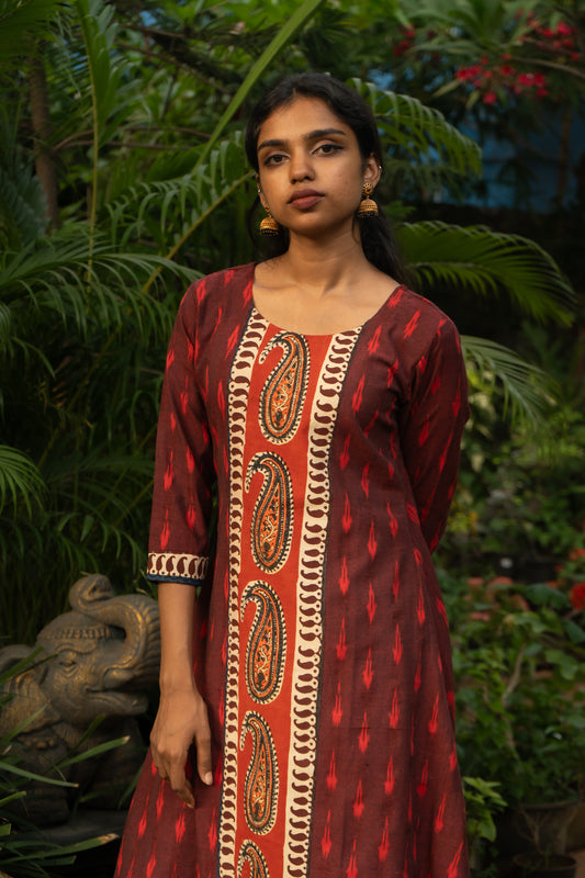 Ikkat A-Line with Paisleys
