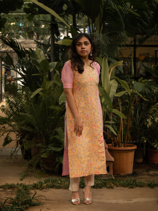 Pink Silk Cross Neck