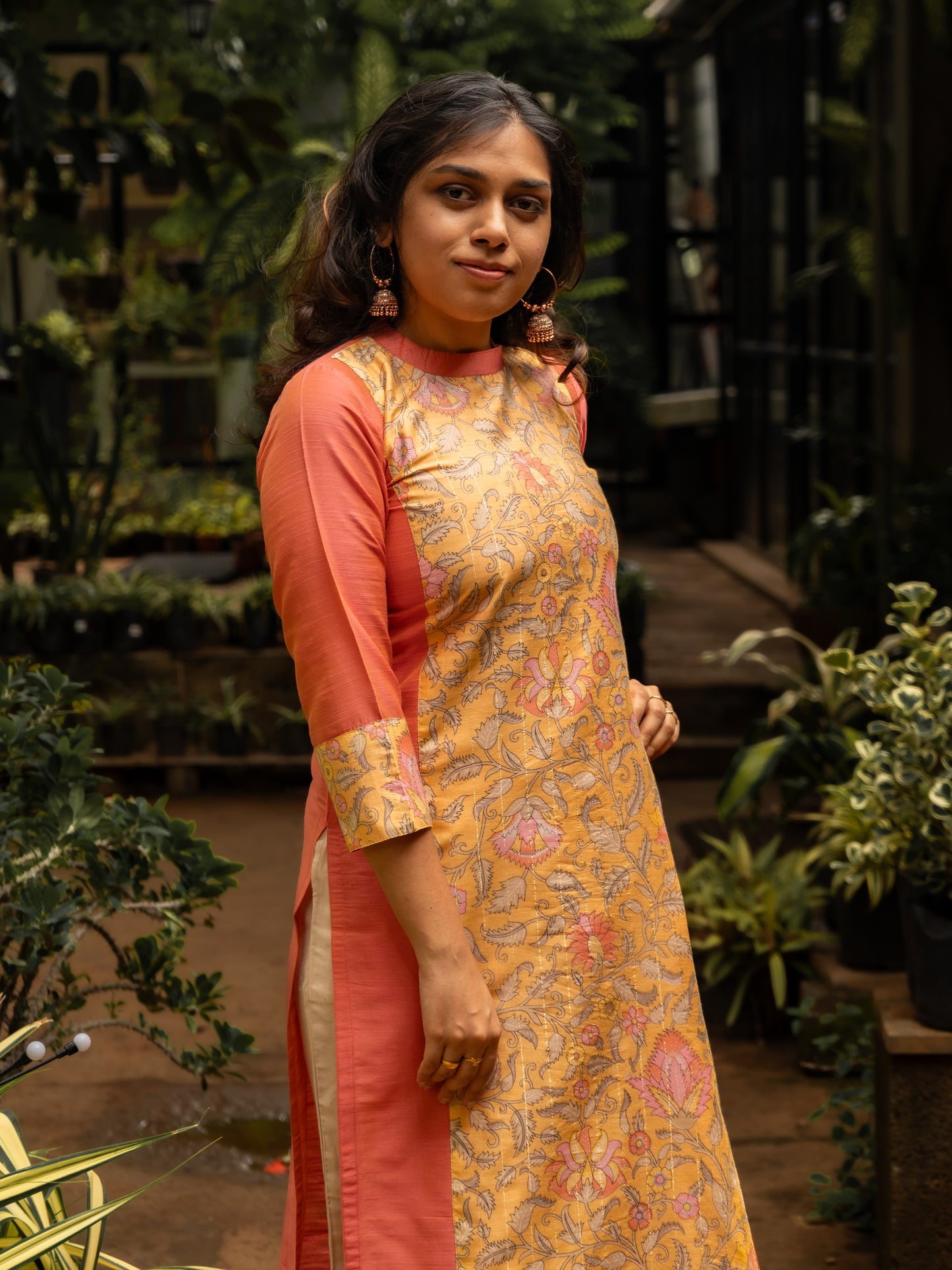 Peach Dupion & Muslin