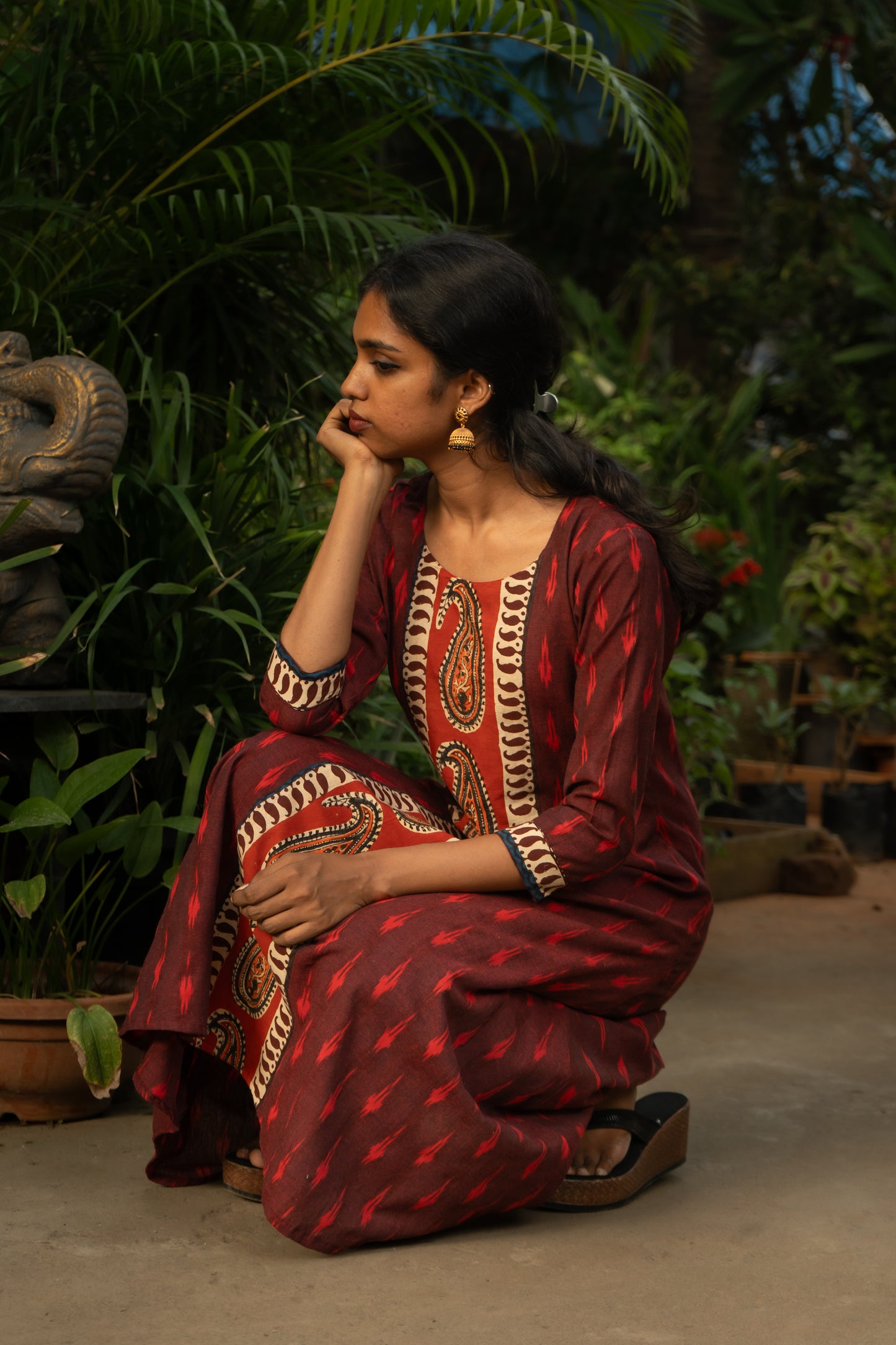 Ikkat A-Line with Paisleys