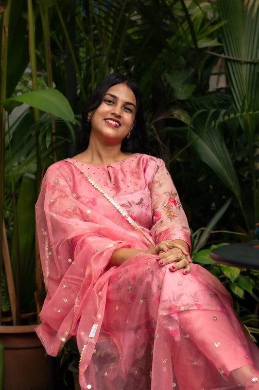 Pink Floral & Brocade