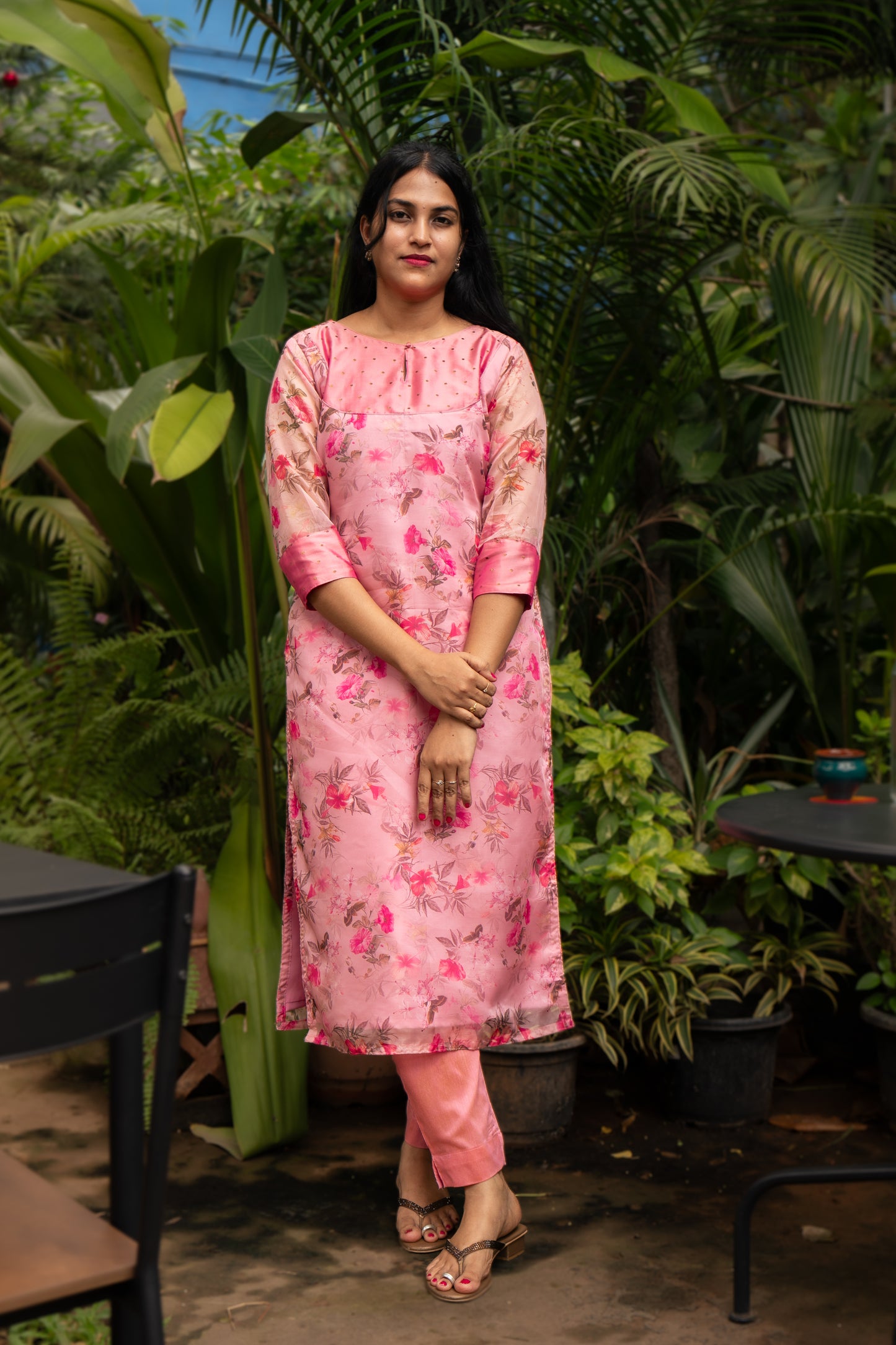 Pink Floral & Brocade