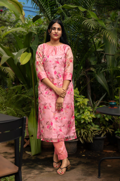 Pink Floral & Brocade