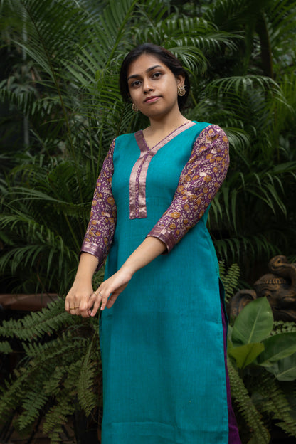 Blue Jute Cotton & Silk