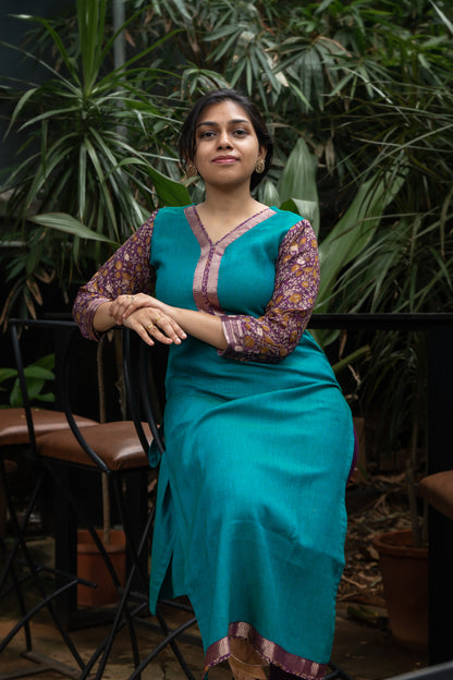 Blue Jute Cotton & Silk