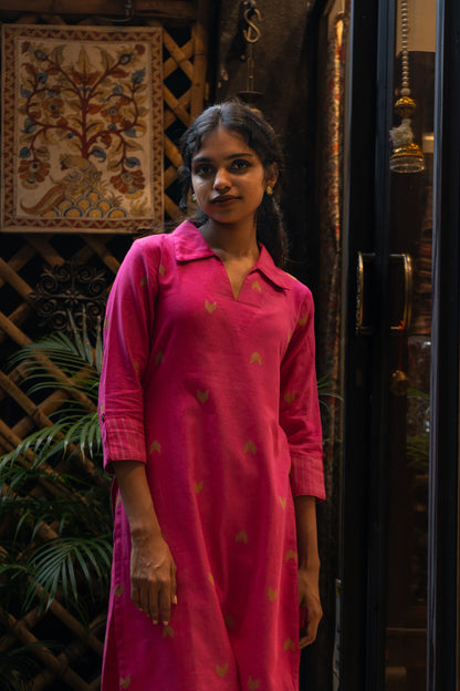 Pink Striped Handloom Set