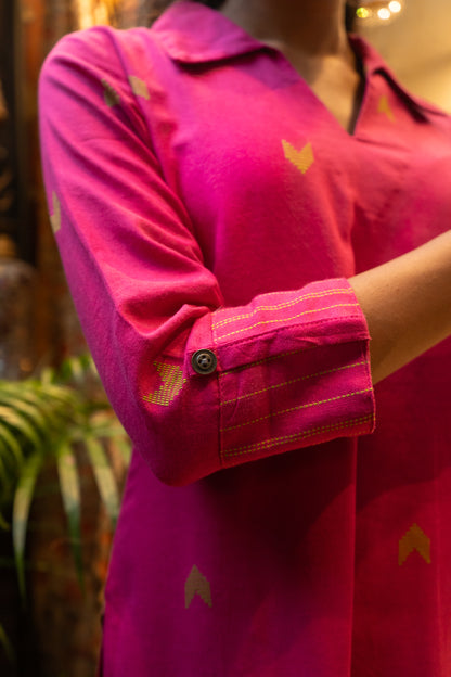 Pink Striped Handloom Set