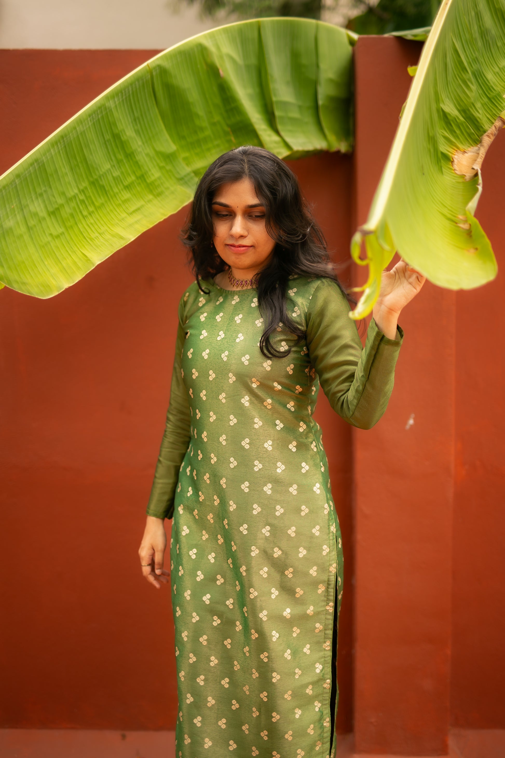 kurti tissue dress design KALON WOMEN | Crush tissue silk heavy handwork A line kurtis. V neck, three forth sleeves..With lining