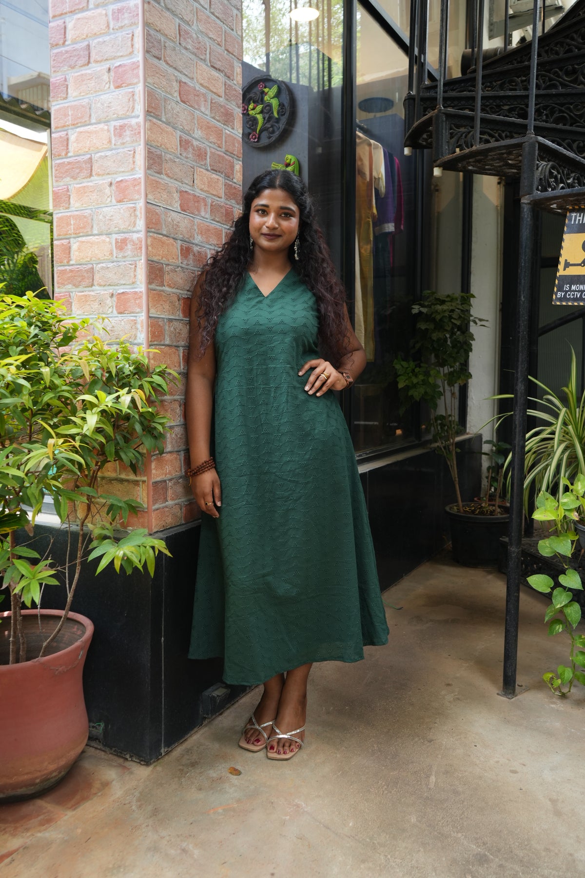Green hakoba dress