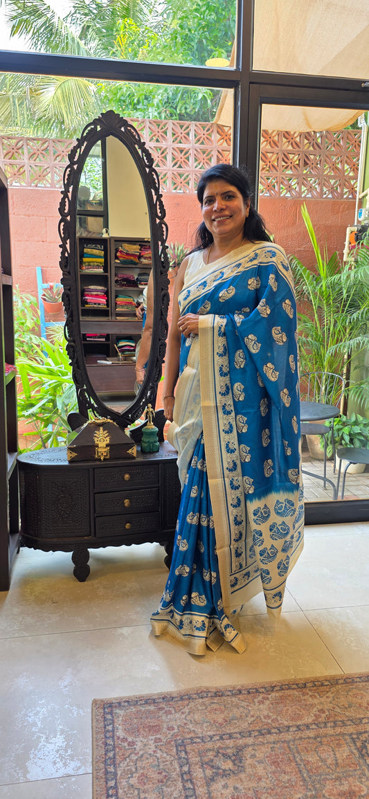 Soft silk kalamkari print saree