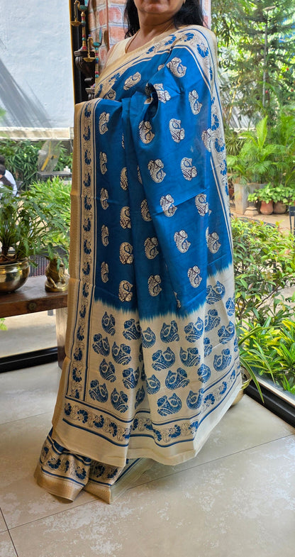 Soft silk kalamkari print saree