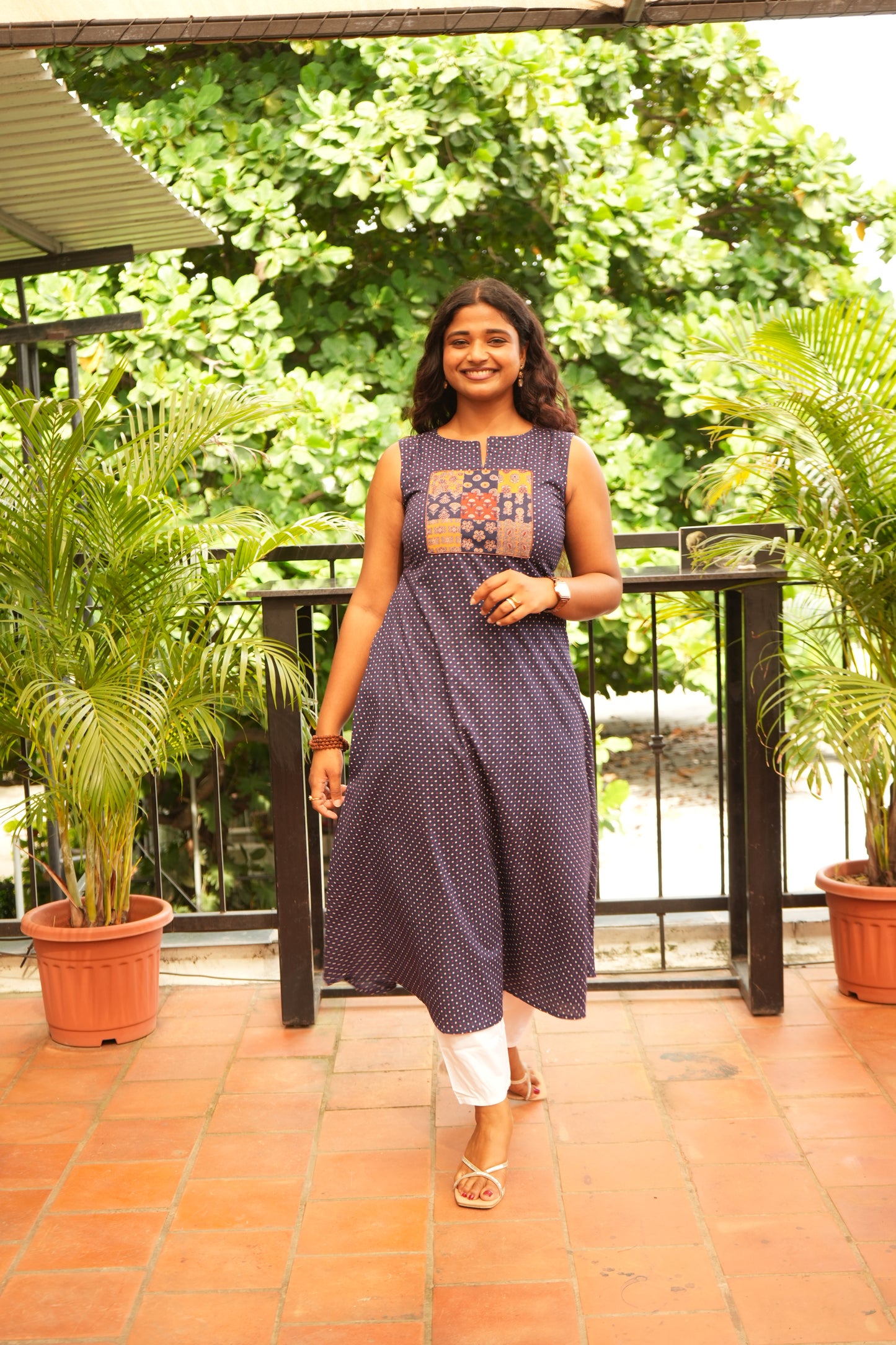 Navy dots kurti