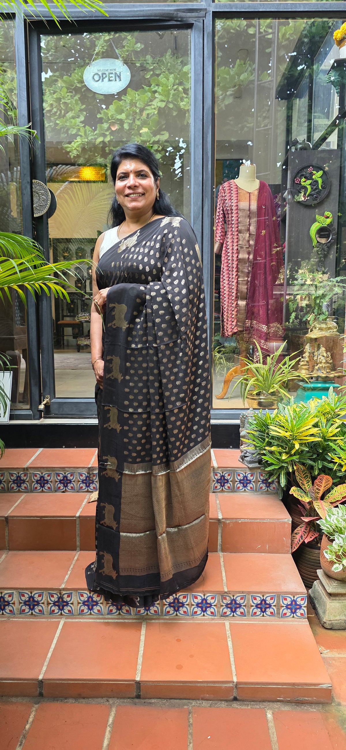 Coffee brown pichwai saree