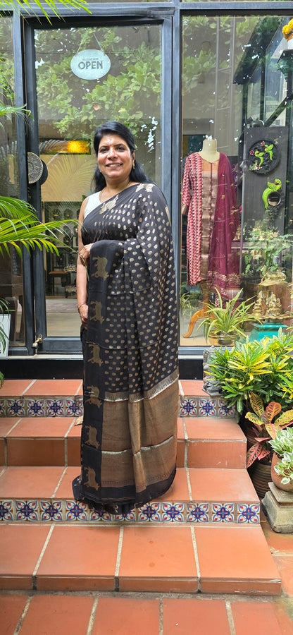 Coffee brown pichwai saree