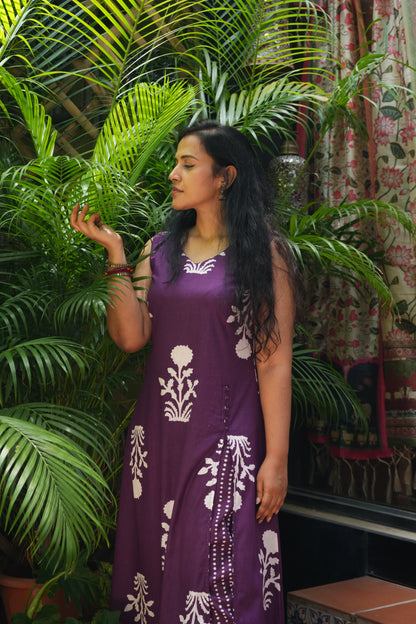 Purple white motif set