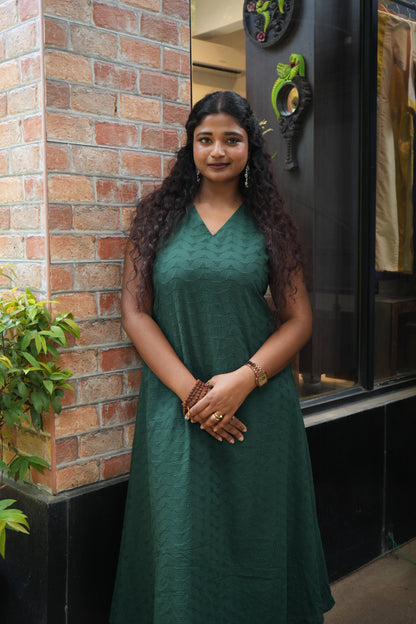 Green hakoba dress