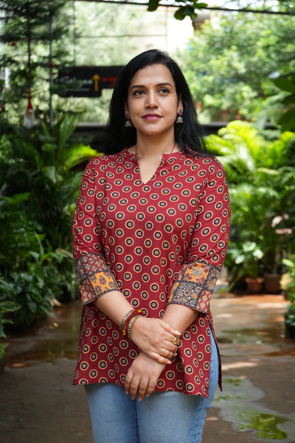 Maroon short kurta