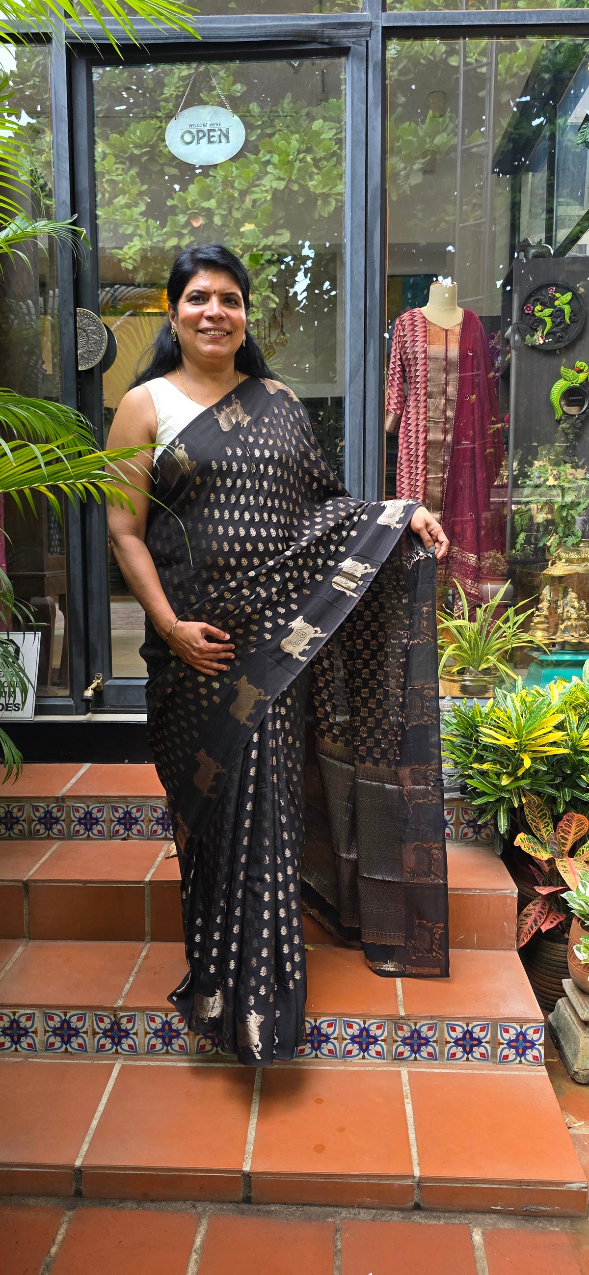 Coffee brown pichwai saree