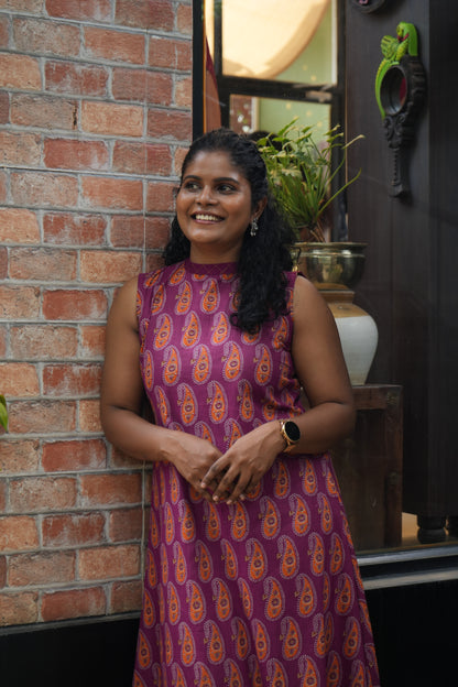 Magenta paisley dress