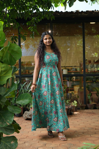 Blue floral gown