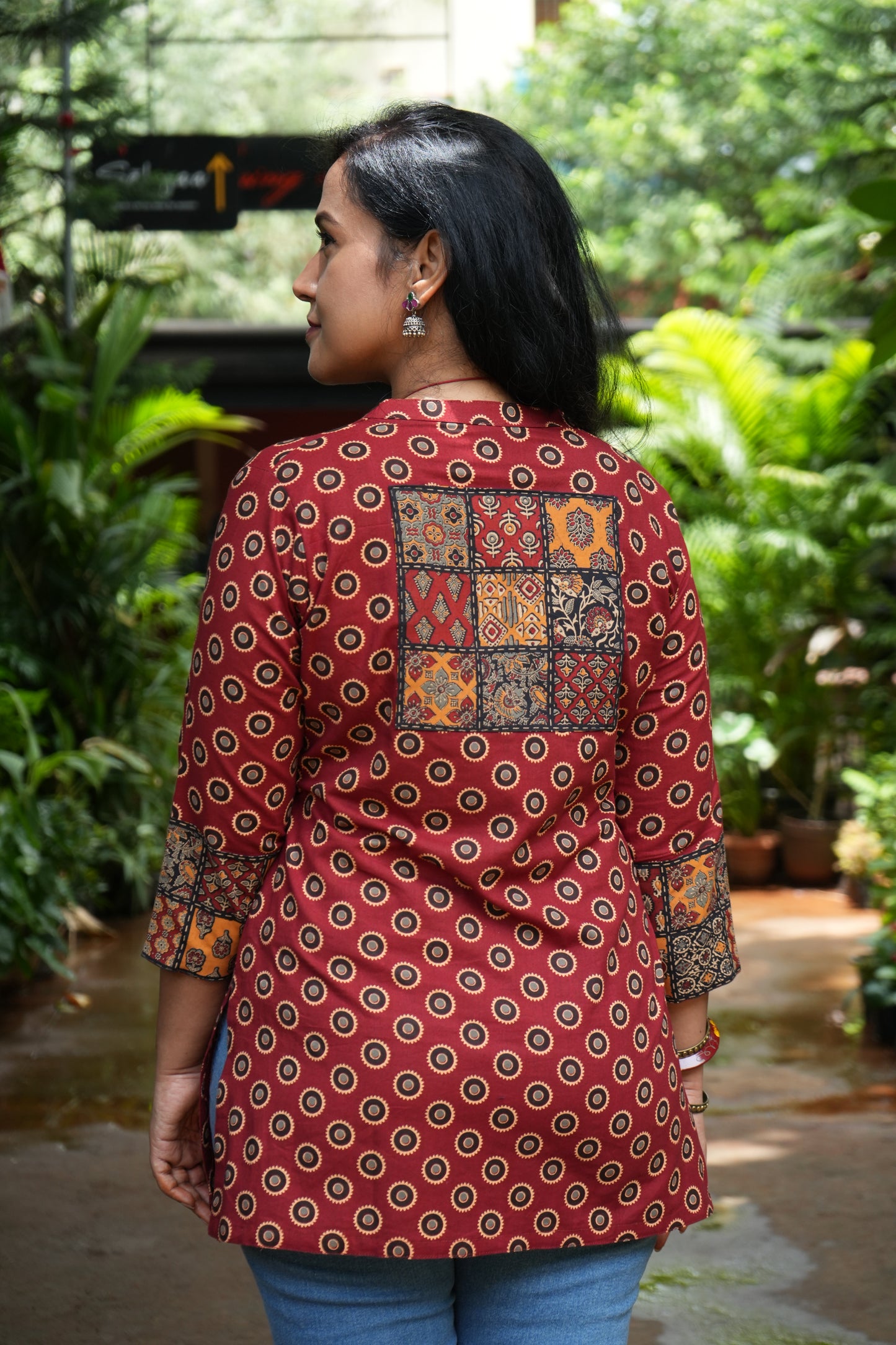 Maroon short kurta