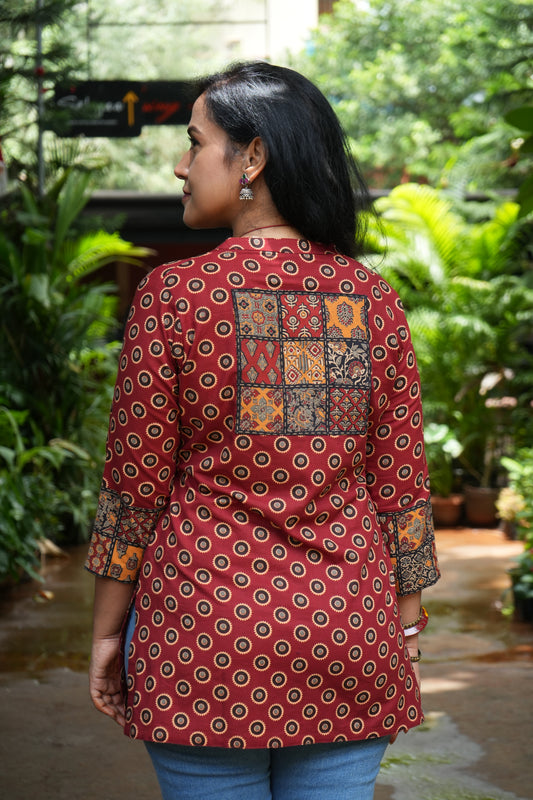 Maroon short kurta