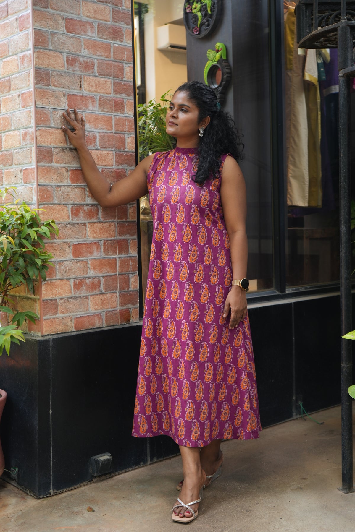 Magenta paisley dress