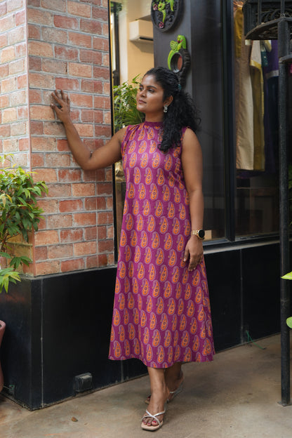 Magenta paisley dress