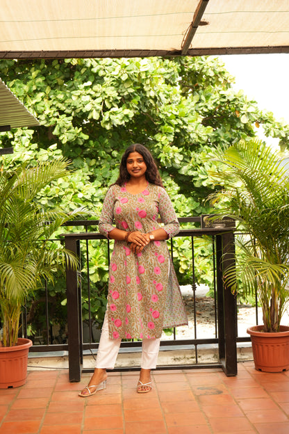 Pastel floral kurti