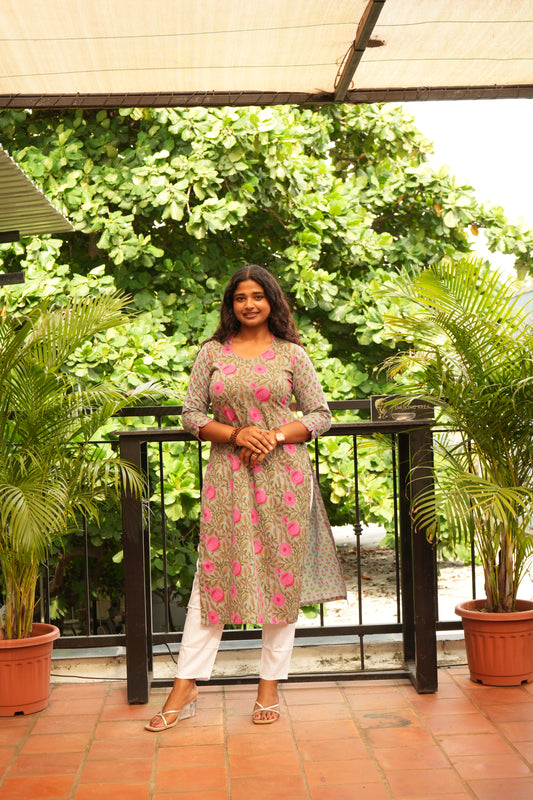 Pastel floral kurti