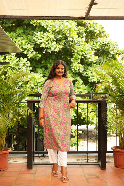 Pastel floral kurti