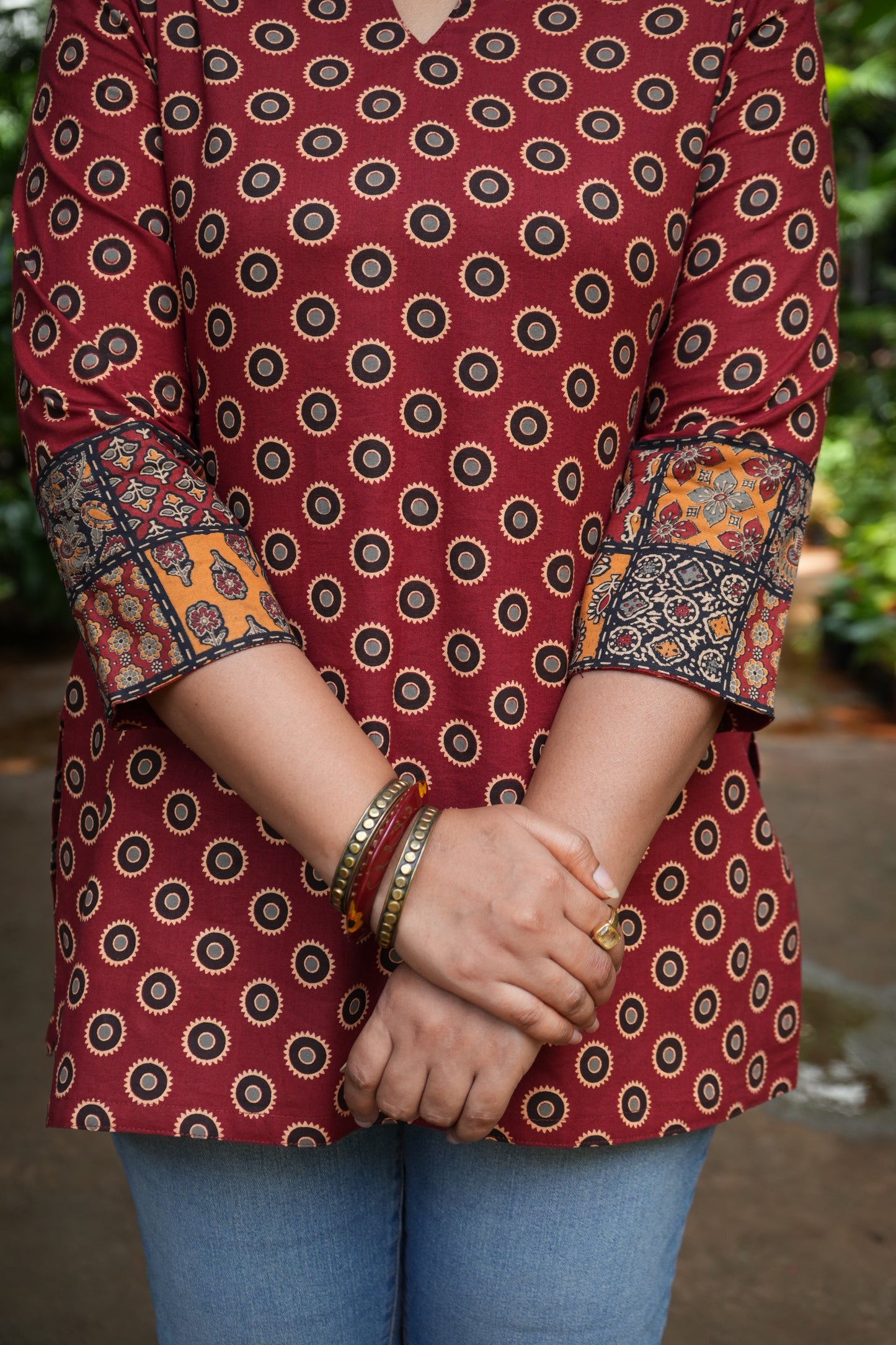 Maroon short kurta