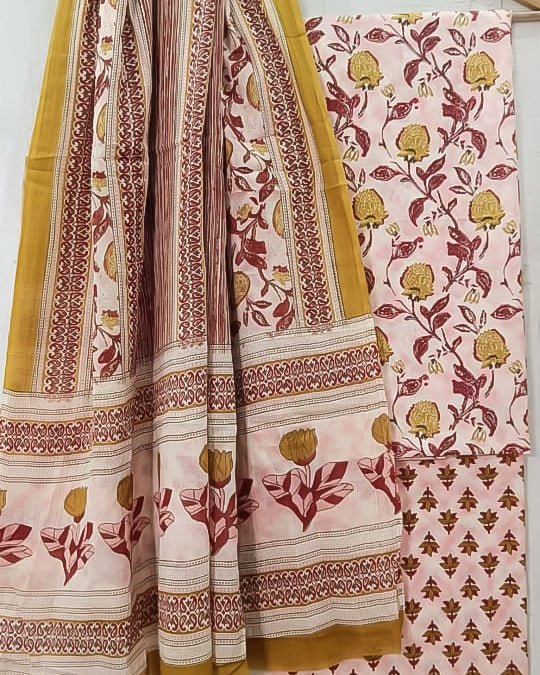 Floral Unstitched Suit - Sakyaa India